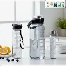 3 in 1 motivational water bottle set | bpa free leakproof time marker water bottles for gym, office, travel | daily fitness water tracker bottle combo